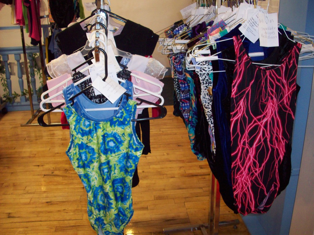 Leotards for sale at a local gym