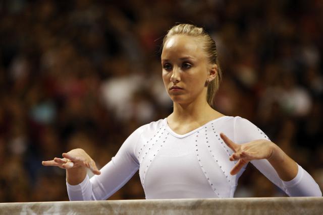 PHILADELPHIA - JUNE 20: Nastia Liukin prepares to compete on the balance beam during day two of the 2008 U.S. Olympic Team Trials for gymnastics at the Wachovia Center on June 20, 2008 in Philadelphia, Pennsyvania. (Photo by Nick Laham/Getty Images)