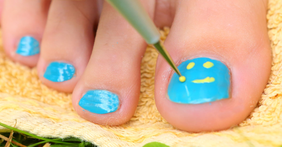 Nail polish on toe nails