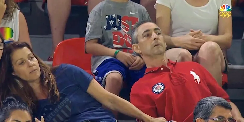 Lynn and Rick Raisman have become internet-famous for their nervous reactions as they watch daughter Aly perform at the Olympics. (NBC)